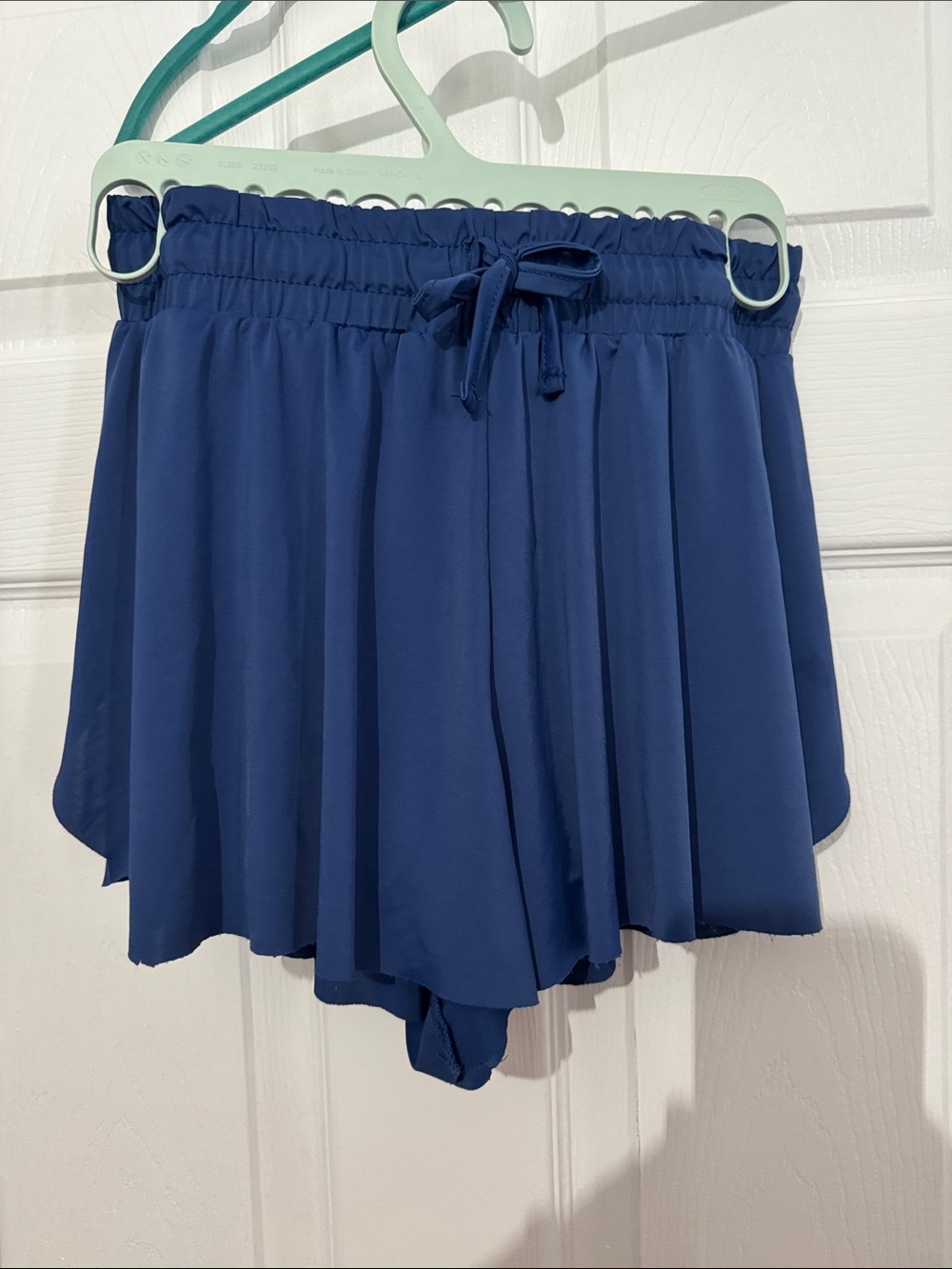 Navy Girls Elastic Waist Butterfly Shorts